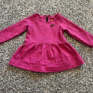 Nike Long Sleeve Crew Neck Tech Fleece Pink Dress Girl's Size 12 M